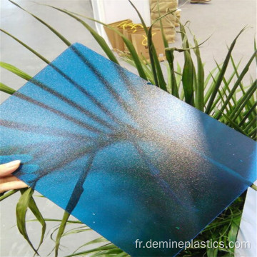 Feuille de polycarbonate givré bleu pour fenêtre et porte